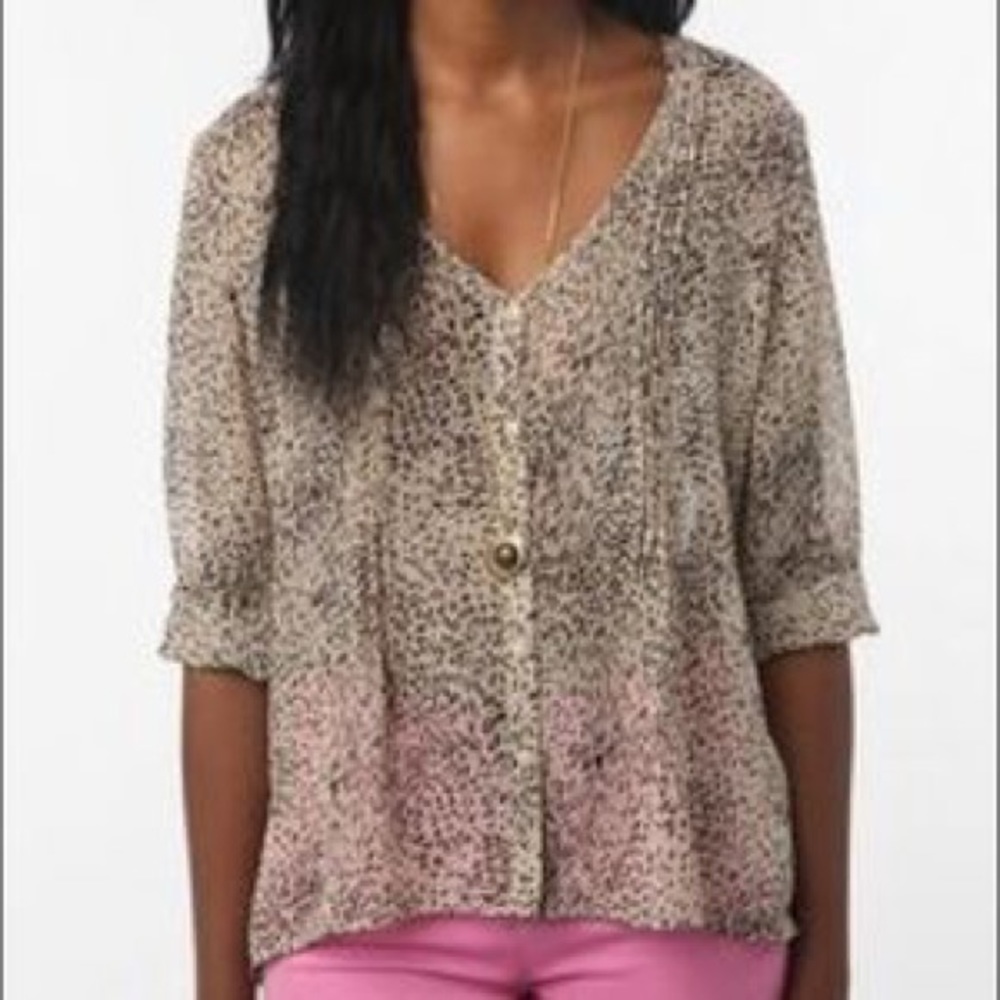 Urban Outfitters- Pins & Needles Leopard Blouse